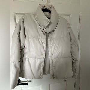 Faux leather neutral padded jacket - Size S